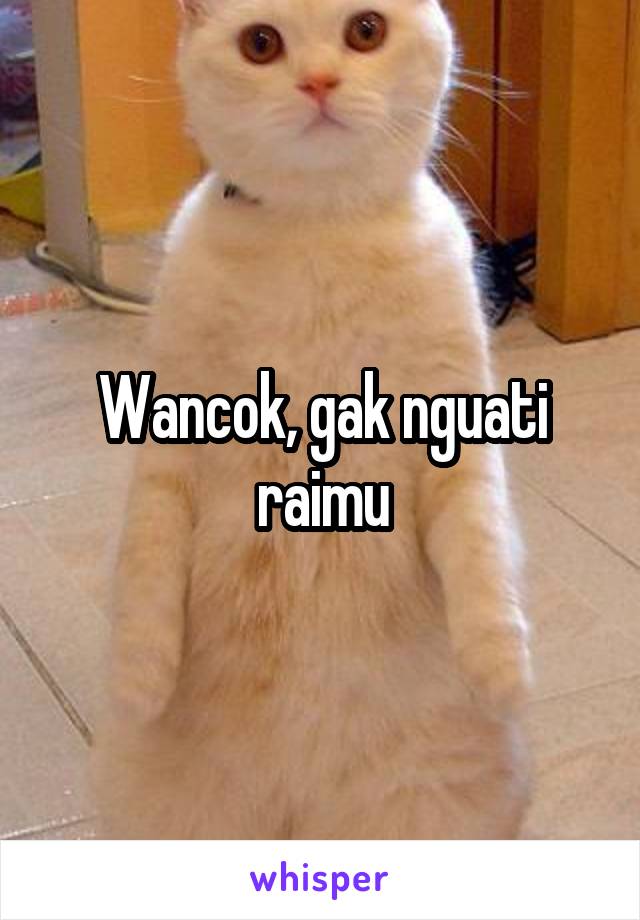 Wancok, gak nguati raimu