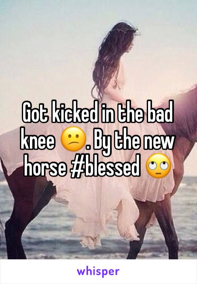 Got kicked in the bad knee 😕. By the new horse #blessed 🙄