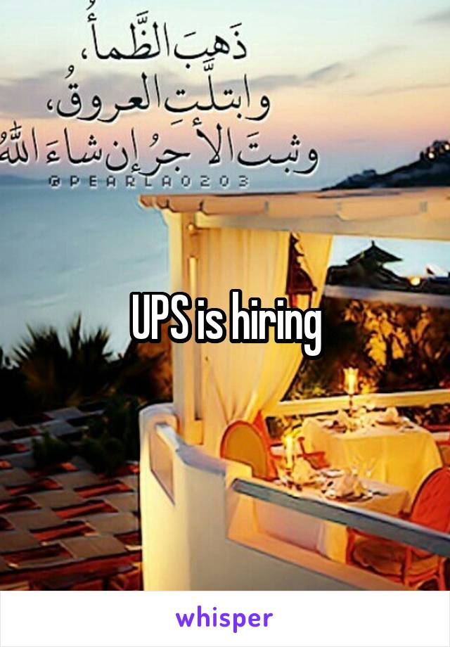 UPS is hiring