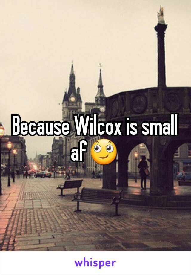 Because Wilcox is small af🙄