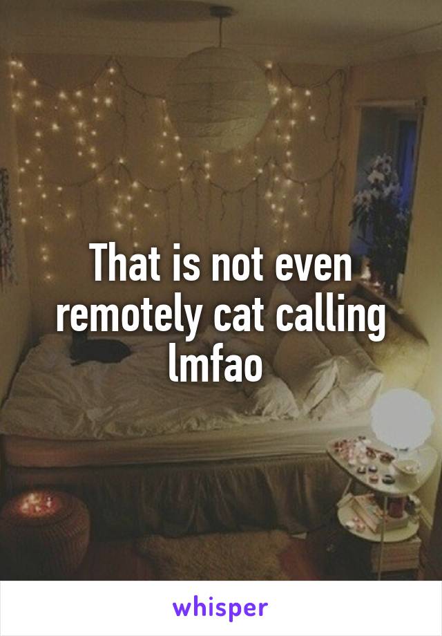 That is not even remotely cat calling lmfao 