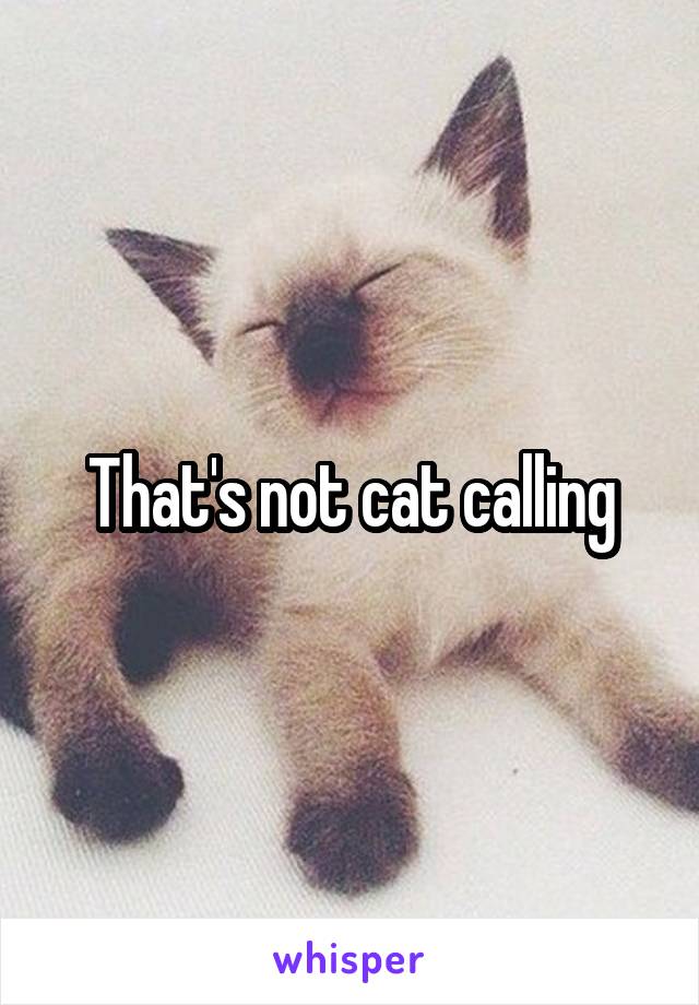 That's not cat calling