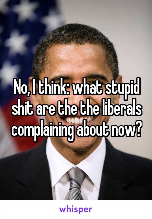 No, I think: what stupid shit are the the liberals complaining about now?