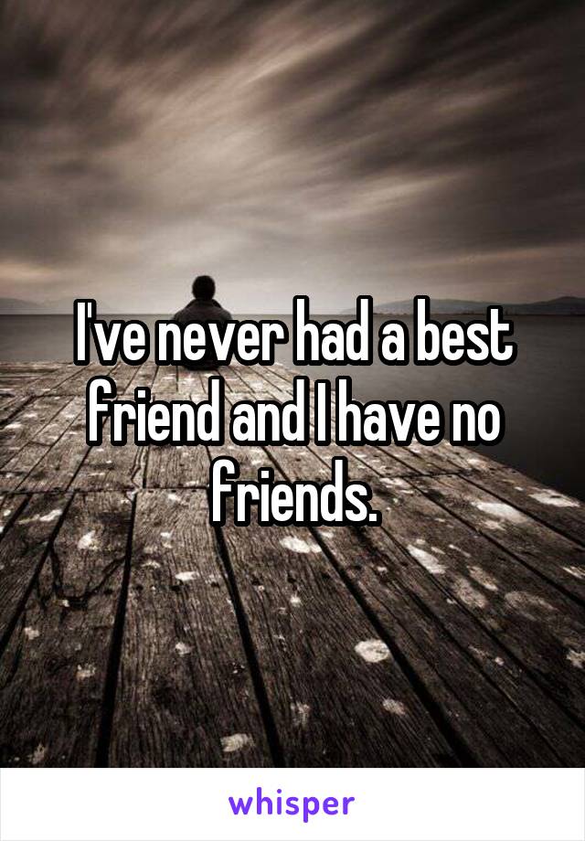 I've never had a best friend and I have no friends.