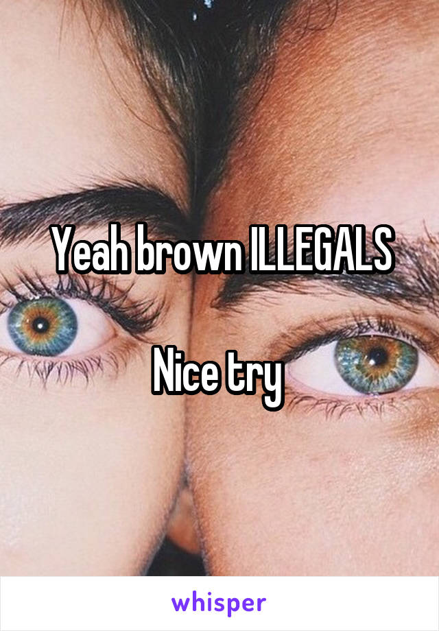 Yeah brown ILLEGALS

Nice try 