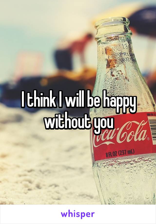I think I will be happy without you