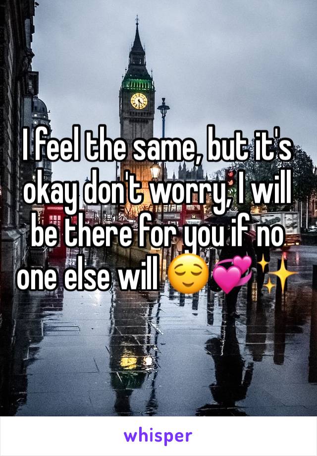 I feel the same, but it's okay don't worry, I will be there for you if no one else will 😌💞✨