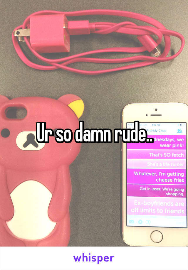 Ur so damn rude..