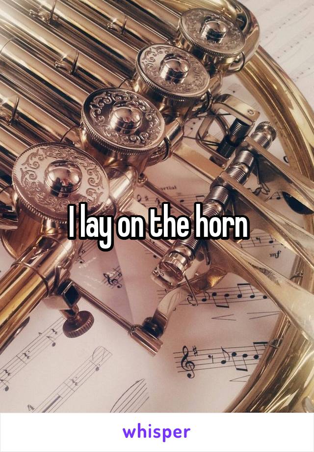 I lay on the horn