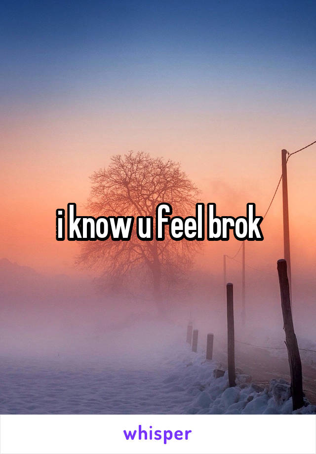 i know u feel brok