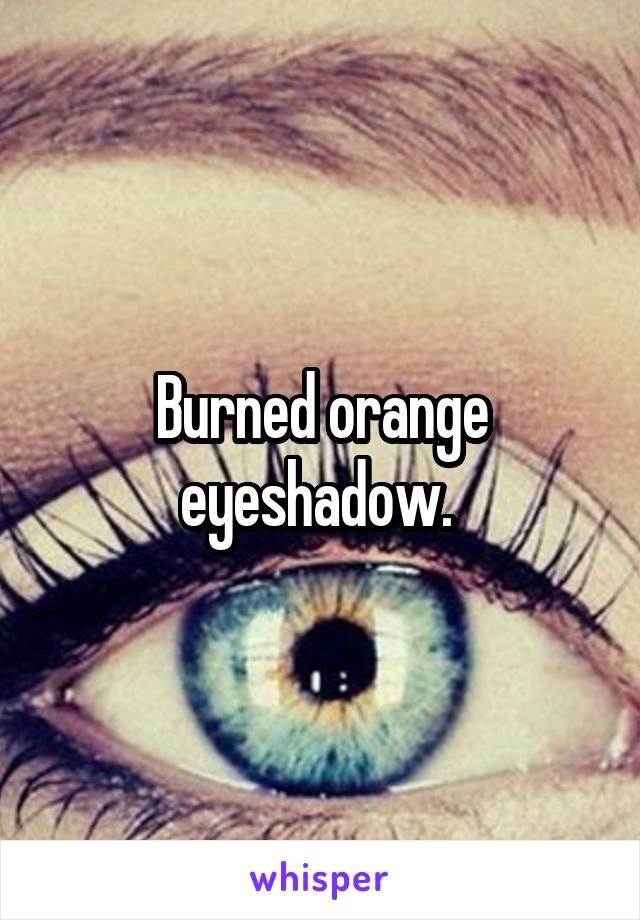 Burned orange eyeshadow. 