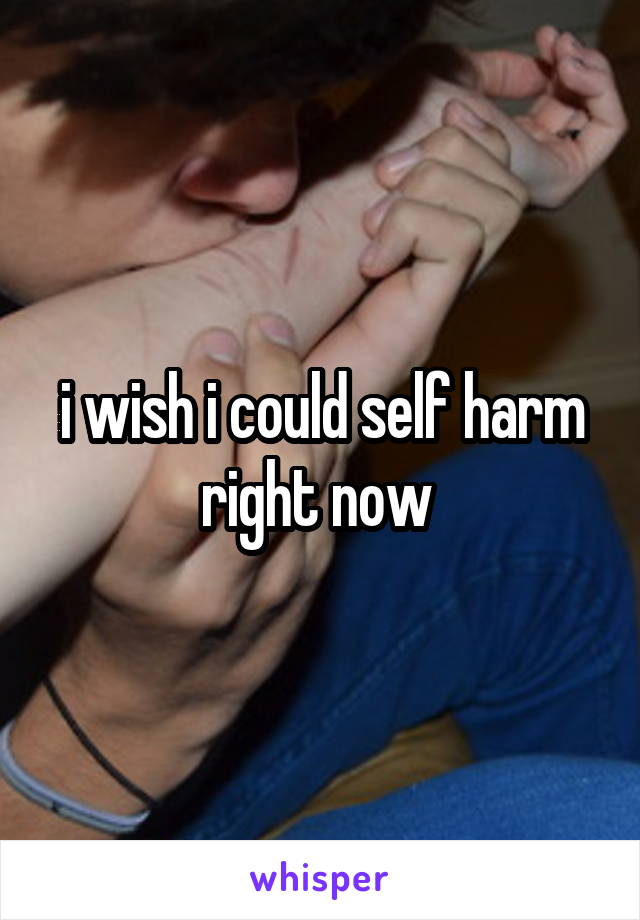 i wish i could self harm right now 