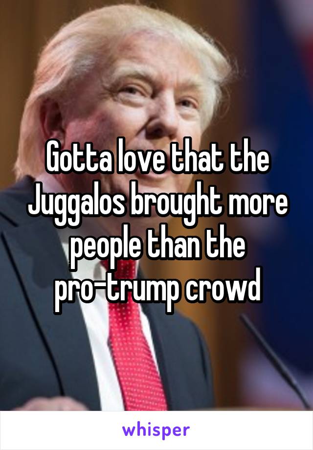 Gotta love that the Juggalos brought more people than the pro-trump crowd