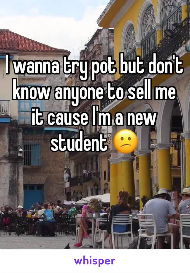 I wanna try pot but don't know anyone to sell me it cause I'm a new student 😕