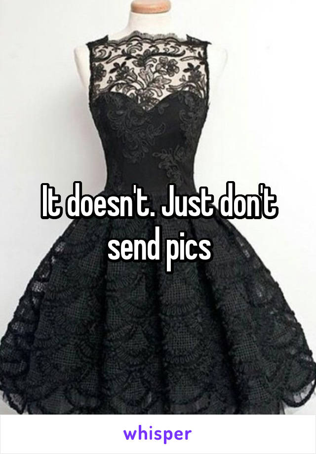 It doesn't. Just don't send pics