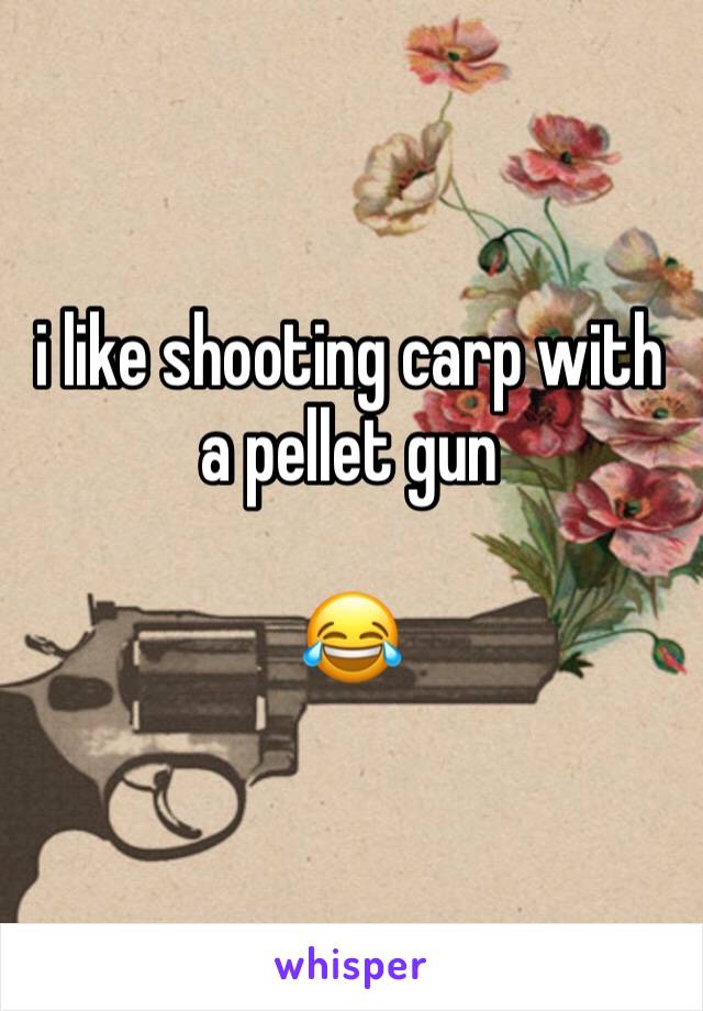 i like shooting carp with a pellet gun

😂