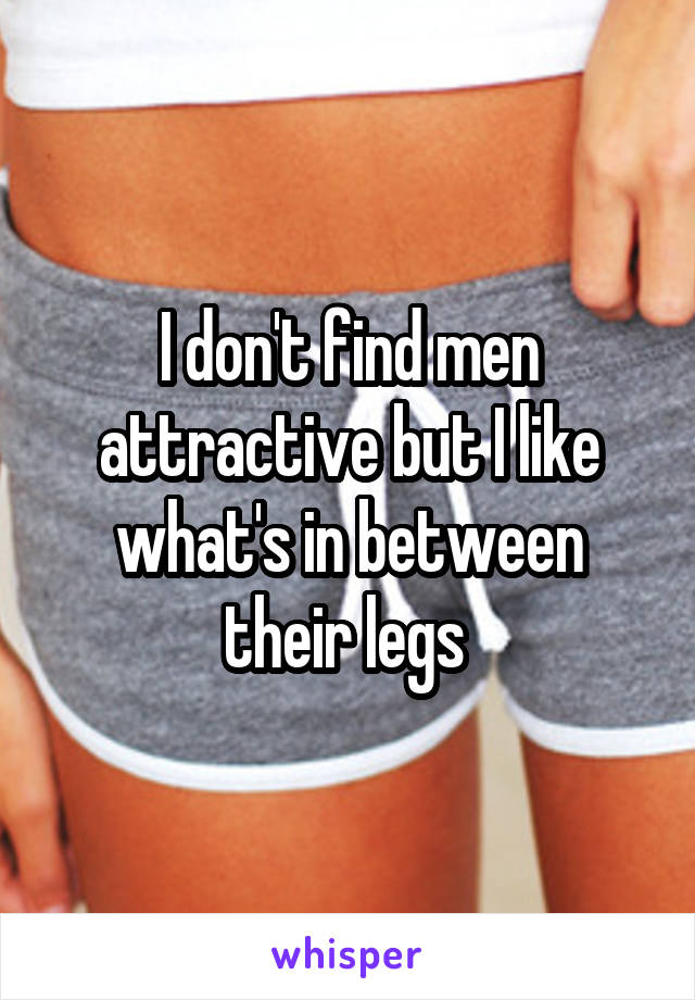 I don't find men attractive but I like what's in between their legs 