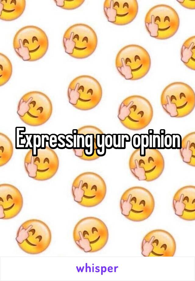 Expressing your opinion