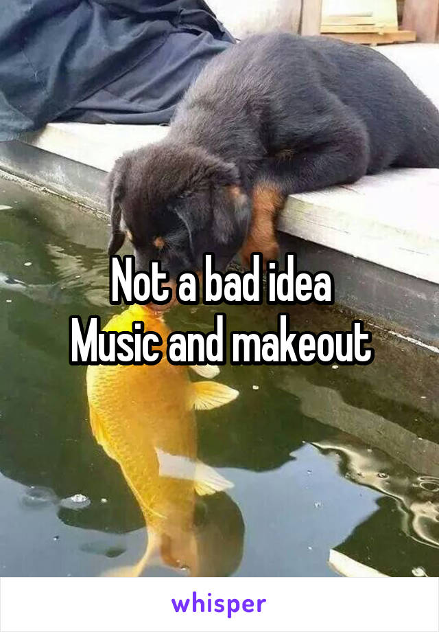 Not a bad idea
Music and makeout