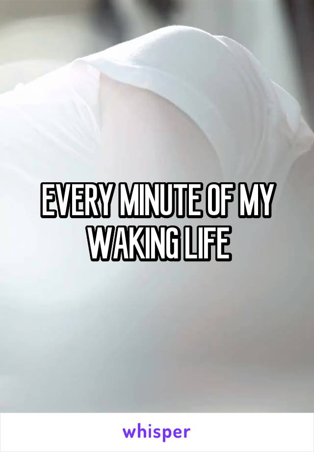 EVERY MINUTE OF MY WAKING LIFE