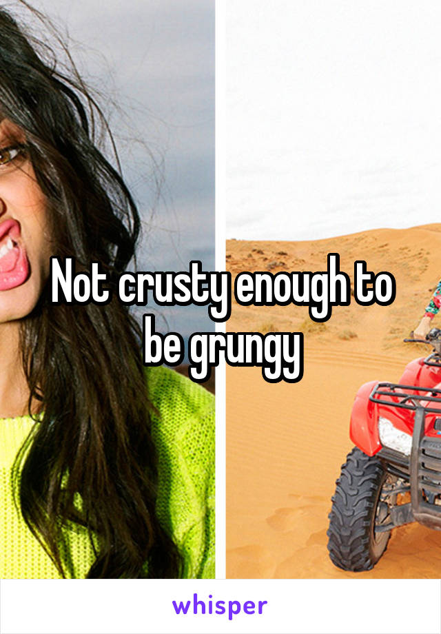 Not crusty enough to be grungy