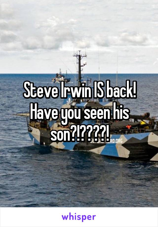 Steve Irwin IS back! Have you seen his son?!????!