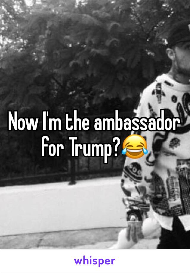 Now I'm the ambassador for Trump?😂