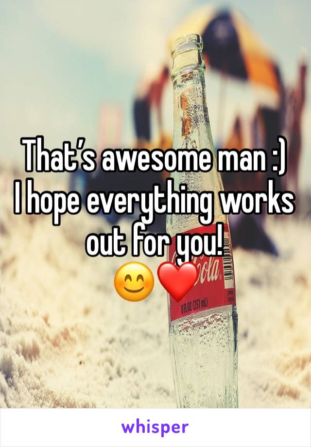That’s awesome man :)
I hope everything works out for you!
😊❤️