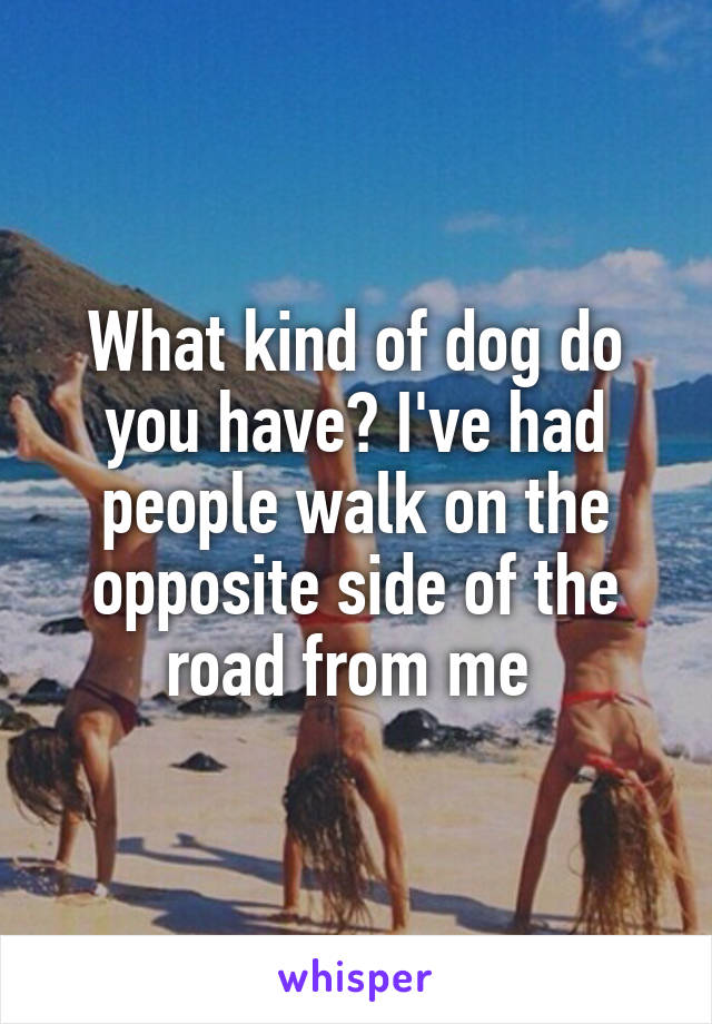 What kind of dog do you have? I've had people walk on the opposite side of the road from me 