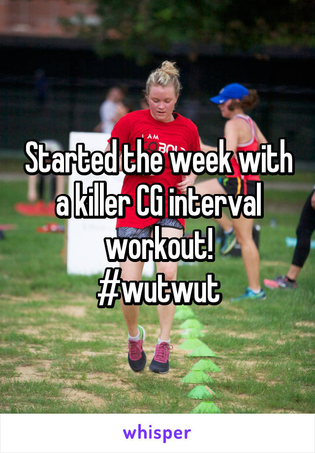 Started the week with a killer CG interval workout!
#wutwut
