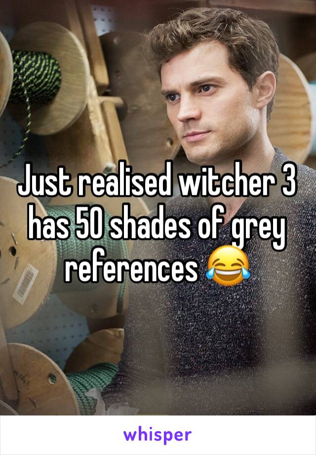 Just realised witcher 3 has 50 shades of grey references 😂
