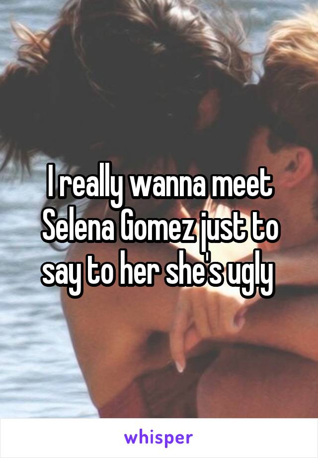 I really wanna meet Selena Gomez just to say to her she's ugly 
