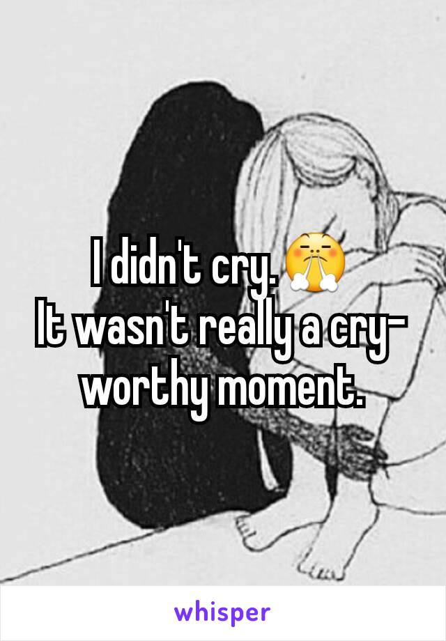 I didn't cry.😤
It wasn't really a cry-worthy moment.
