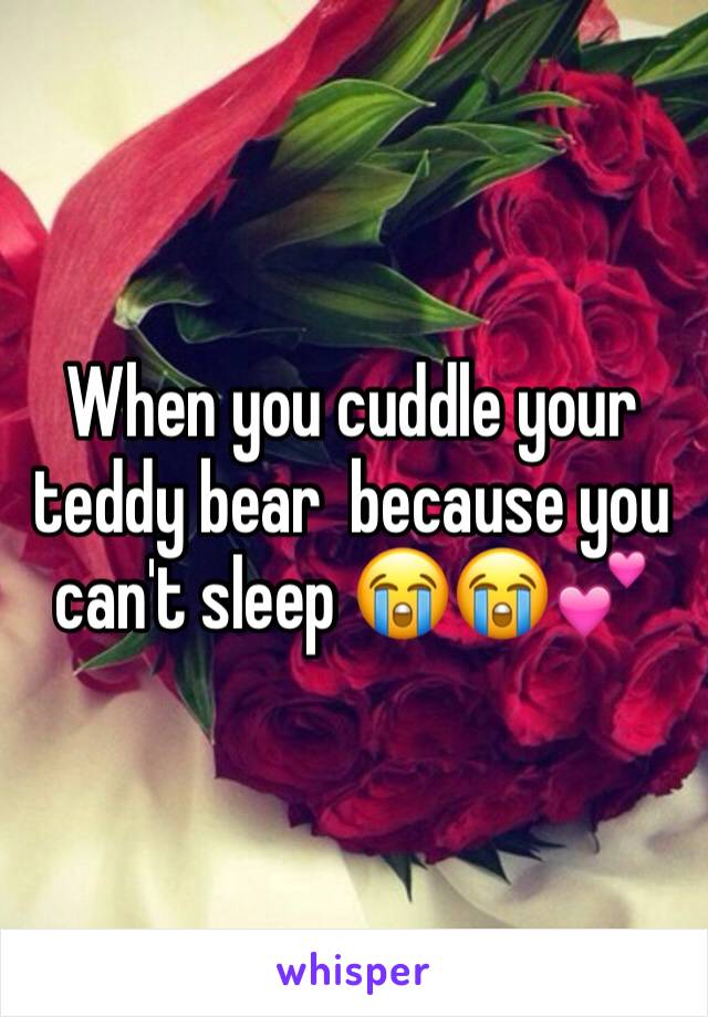 When you cuddle your teddy bear  because you can't sleep 😭😭💕