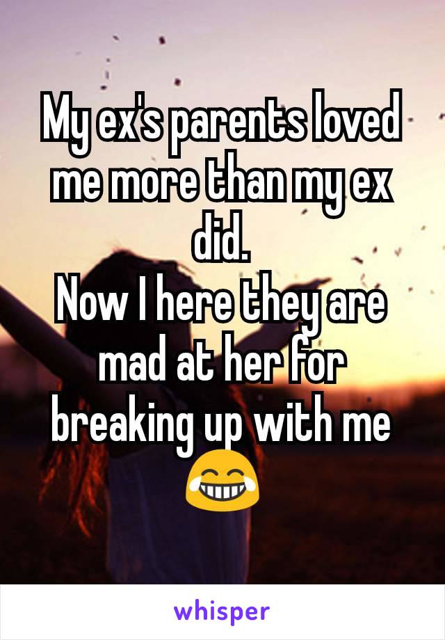 My ex's parents loved me more than my ex did.
Now I here they are mad at her for breaking up with me 😂