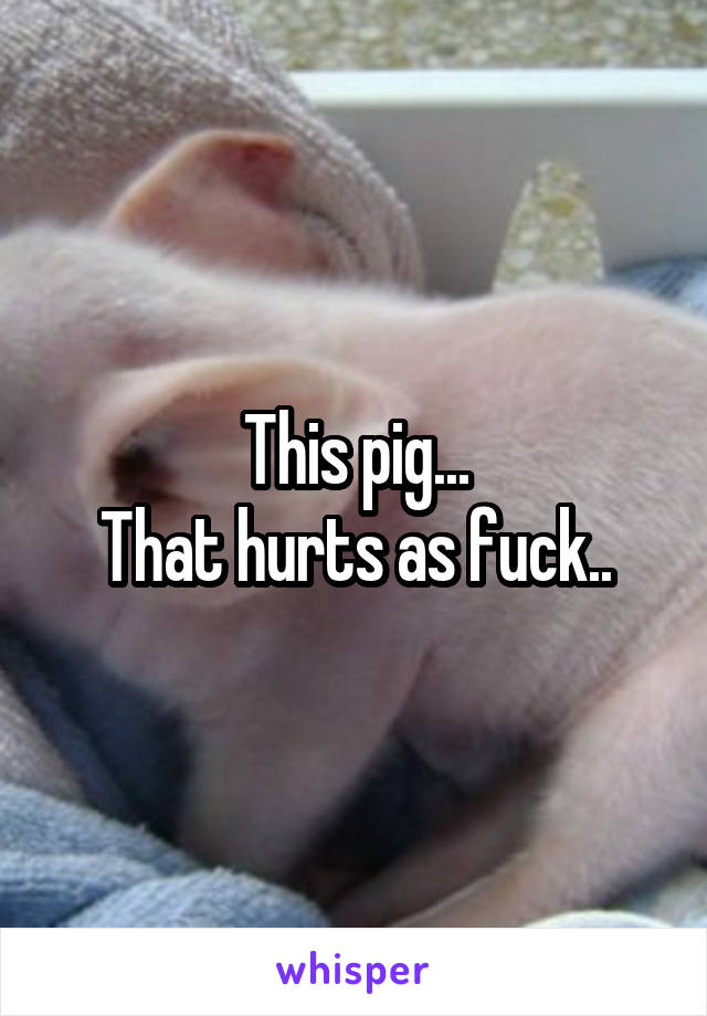 This pig...
That hurts as fuck..