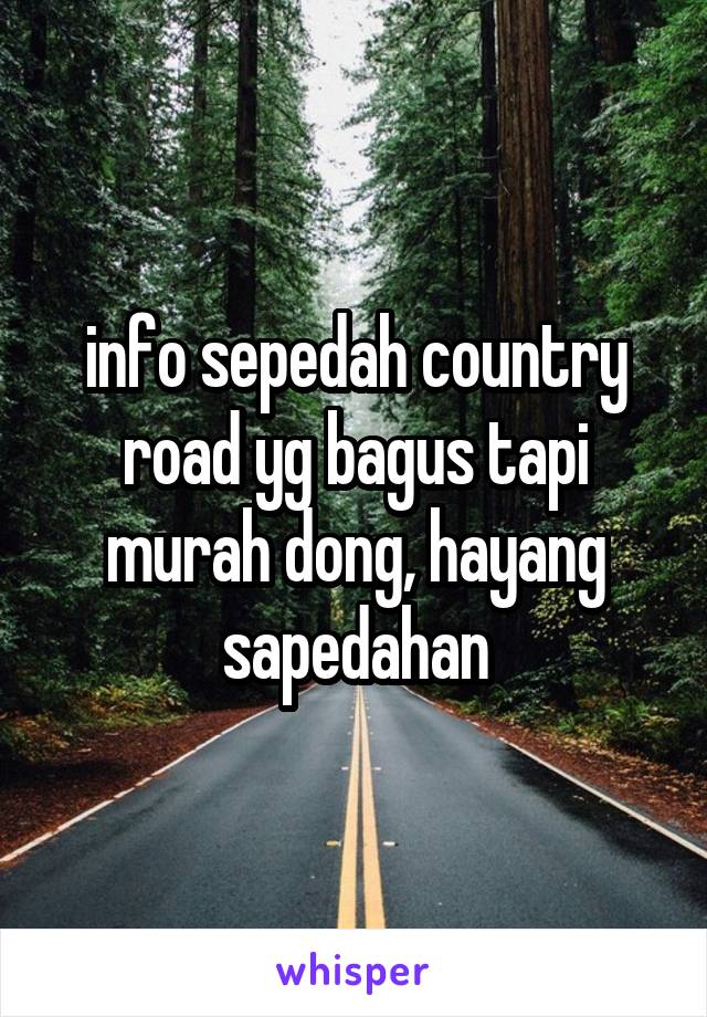 info sepedah country road yg bagus tapi murah dong, hayang sapedahan