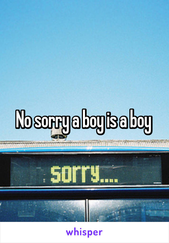 No sorry a boy is a boy 