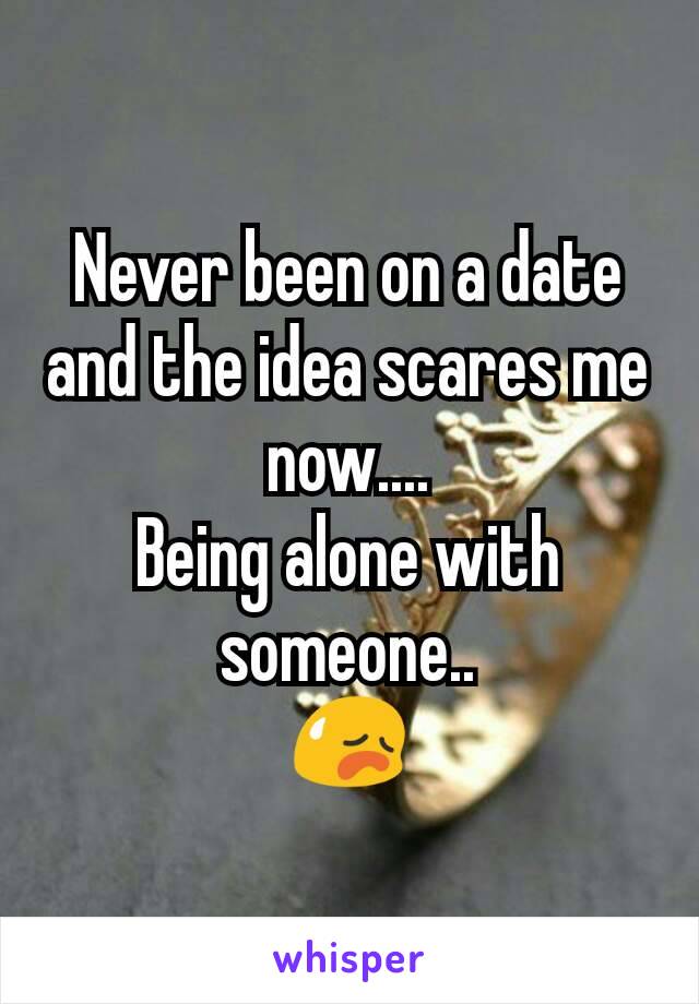 Never been on a date and the idea scares me now....
Being alone with someone..
😥