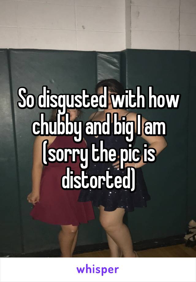 So disgusted with how chubby and big I am (sorry the pic is distorted)