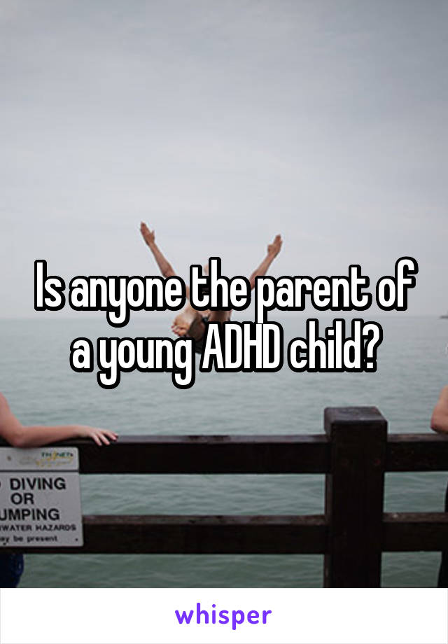 Is anyone the parent of a young ADHD child?
