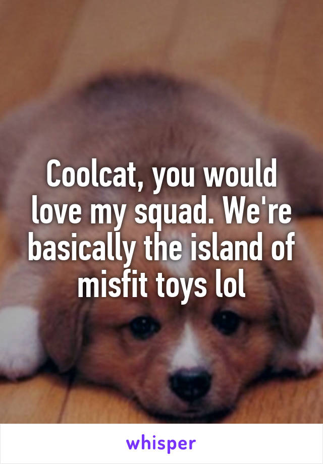 Coolcat, you would love my squad. We're basically the island of misfit toys lol