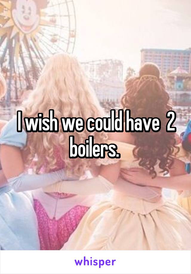 I wish we could have  2 boilers. 