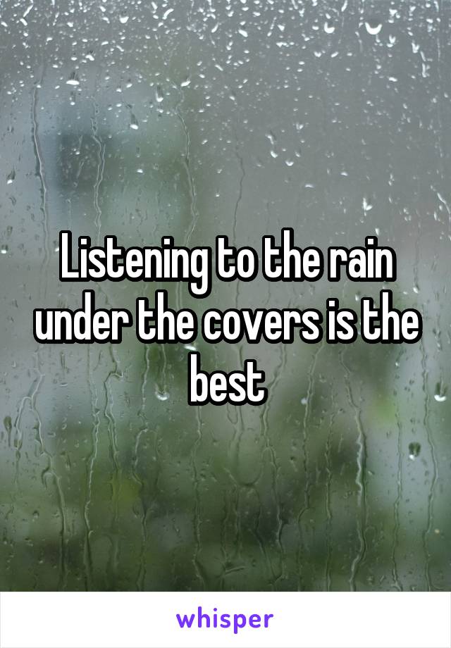 Listening to the rain under the covers is the best