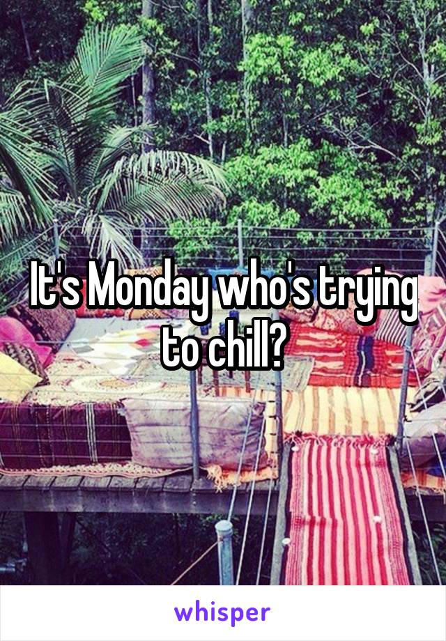 It's Monday who's trying to chill?