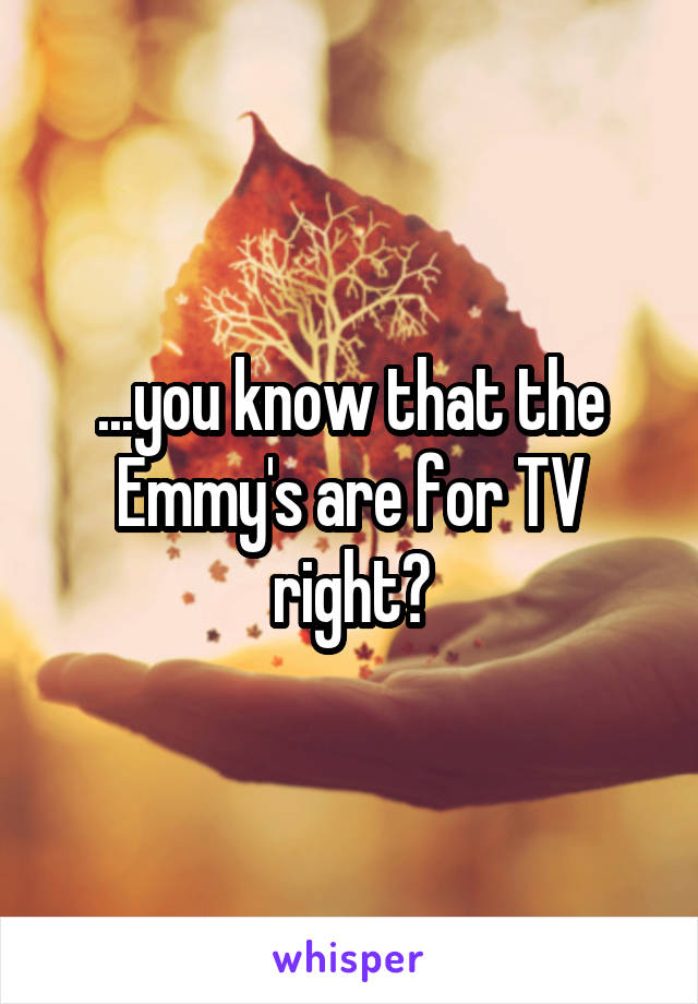 ...you know that the Emmy's are for TV right?