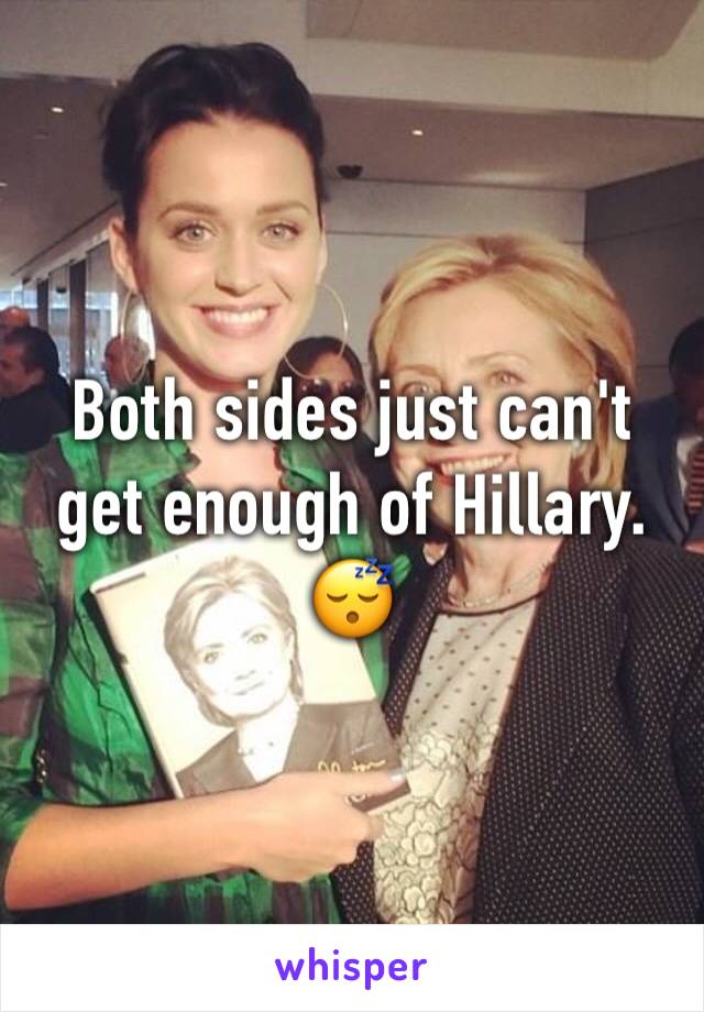 Both sides just can't get enough of Hillary. 😴