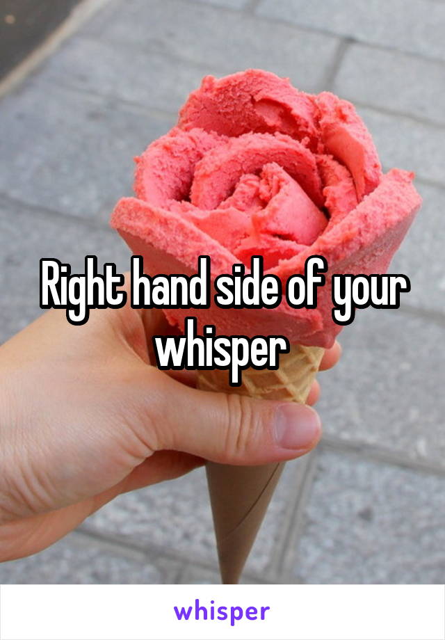 Right hand side of your whisper 