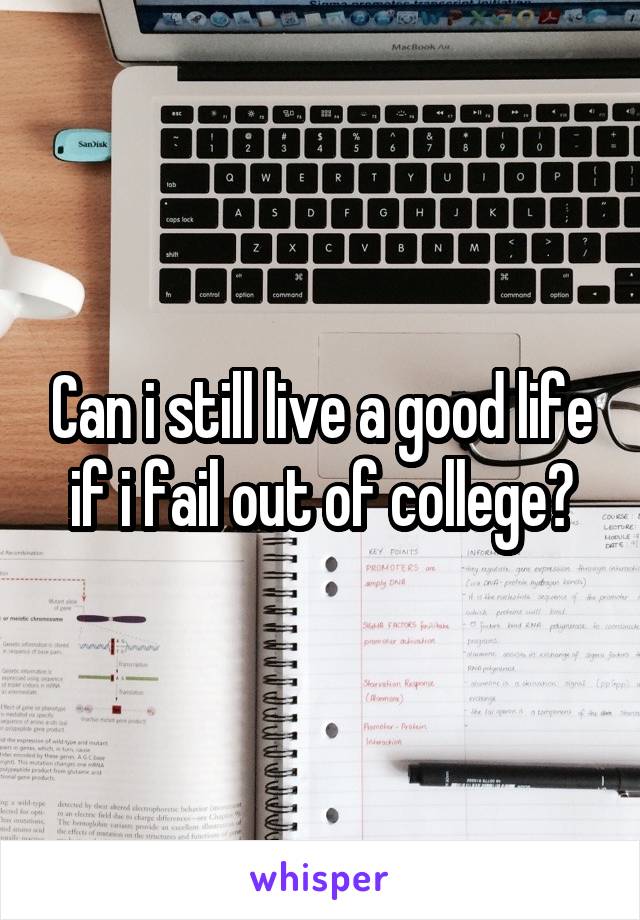 Can i still live a good life if i fail out of college?