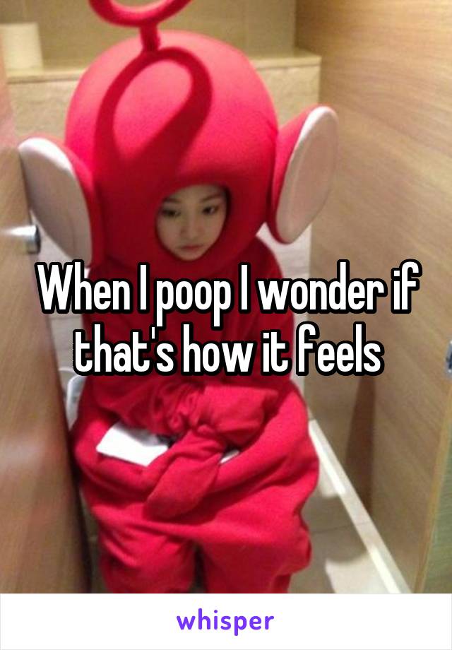 When I poop I wonder if that's how it feels